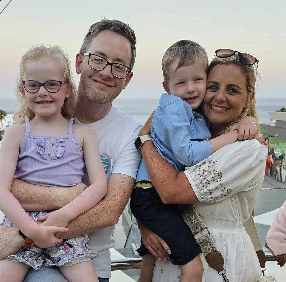 Simon and Zara Genoe with their children